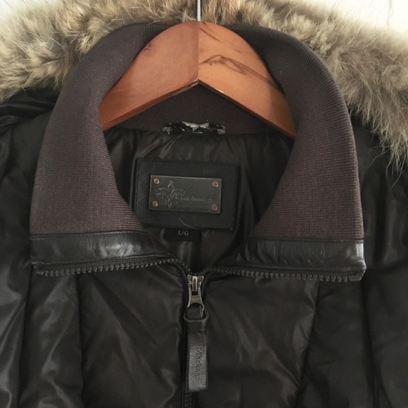 Mackage Women Adali Down Parka Coat Natural Fur Signature Collar Sz L Flaw - Picture 12 of 16